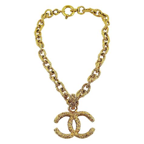 chunky gold chanel necklace|genuine chanel necklace.